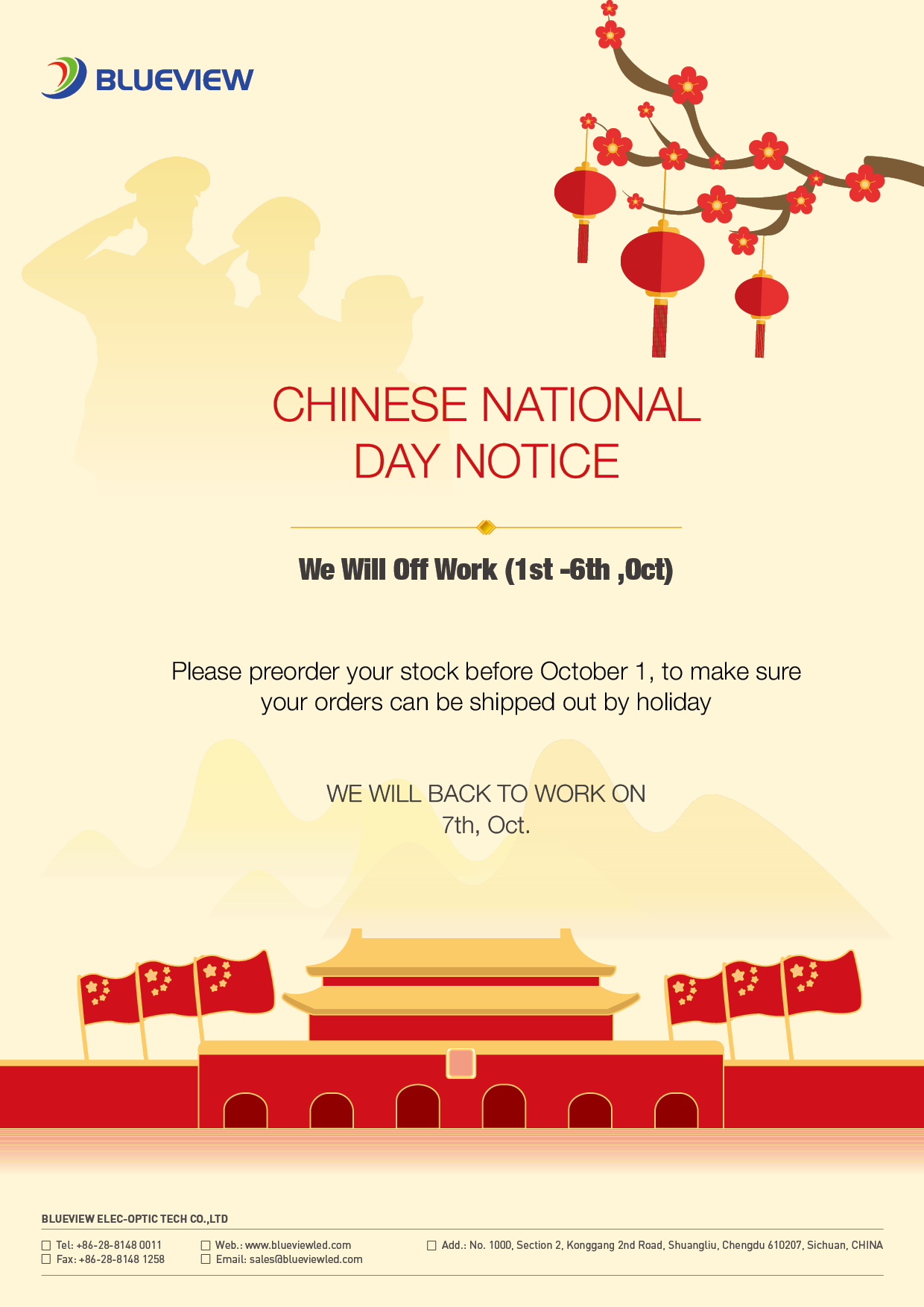 Blueview 2021 National Day Notice